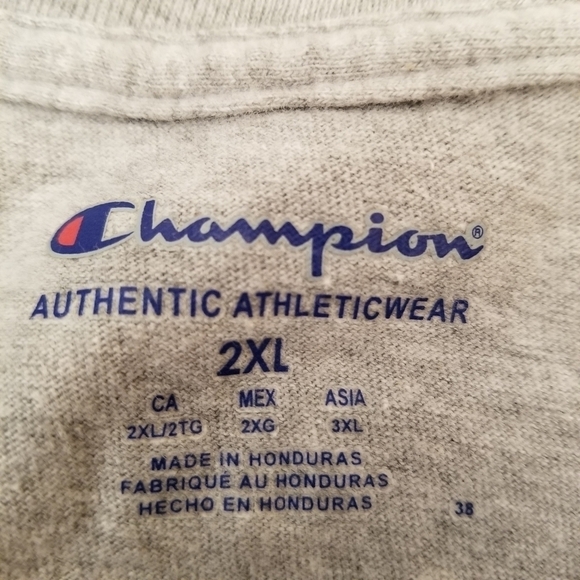 {XXL} Champion Heathered Gray Long Sleeve Tee - Picture 7 of 7